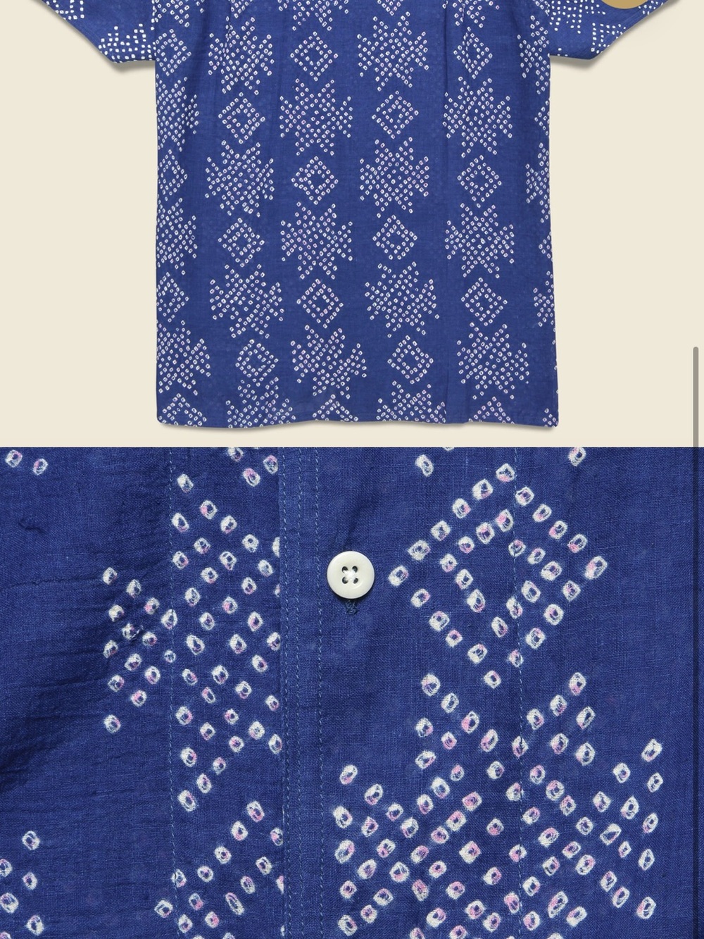 Kardo Chintan Bandhani Geo Dot Shirt - Indigo - Picture 3 of 5